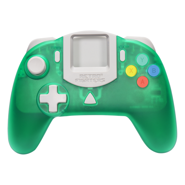 Retro Fighters' StrikerDC: Sleek Green Wired Controller for Dreamcast