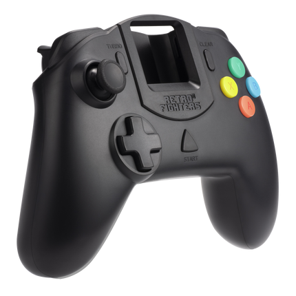 Retro Fighters' StrikerDC: Sleek Black Wired Controller for Dreamcast